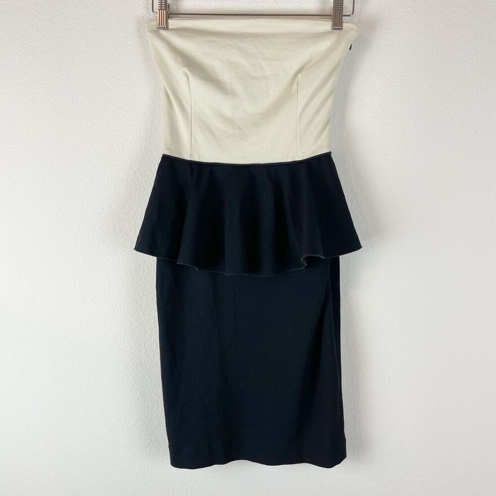 Stella McCartney Strapless Dress Womens XS 34 Peplum Pencil Cocktail Italy Made